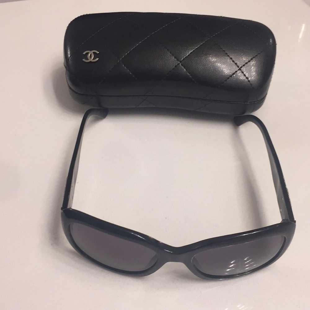 Authentic Chanel black sunglasses.